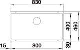 BLANCO SUBLINE 800-U SILGRANIT ohne Ablauffernbedienung schwarz 526005