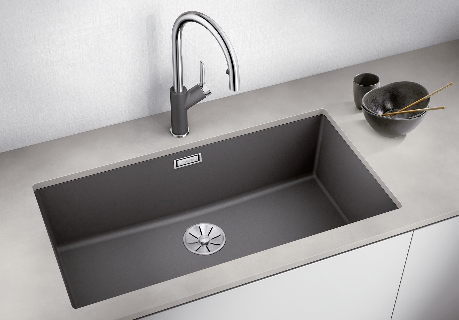 BLANCO SUBLINE 800-U SILGRANIT ohne Ablauffernbedienung softweiß 527174