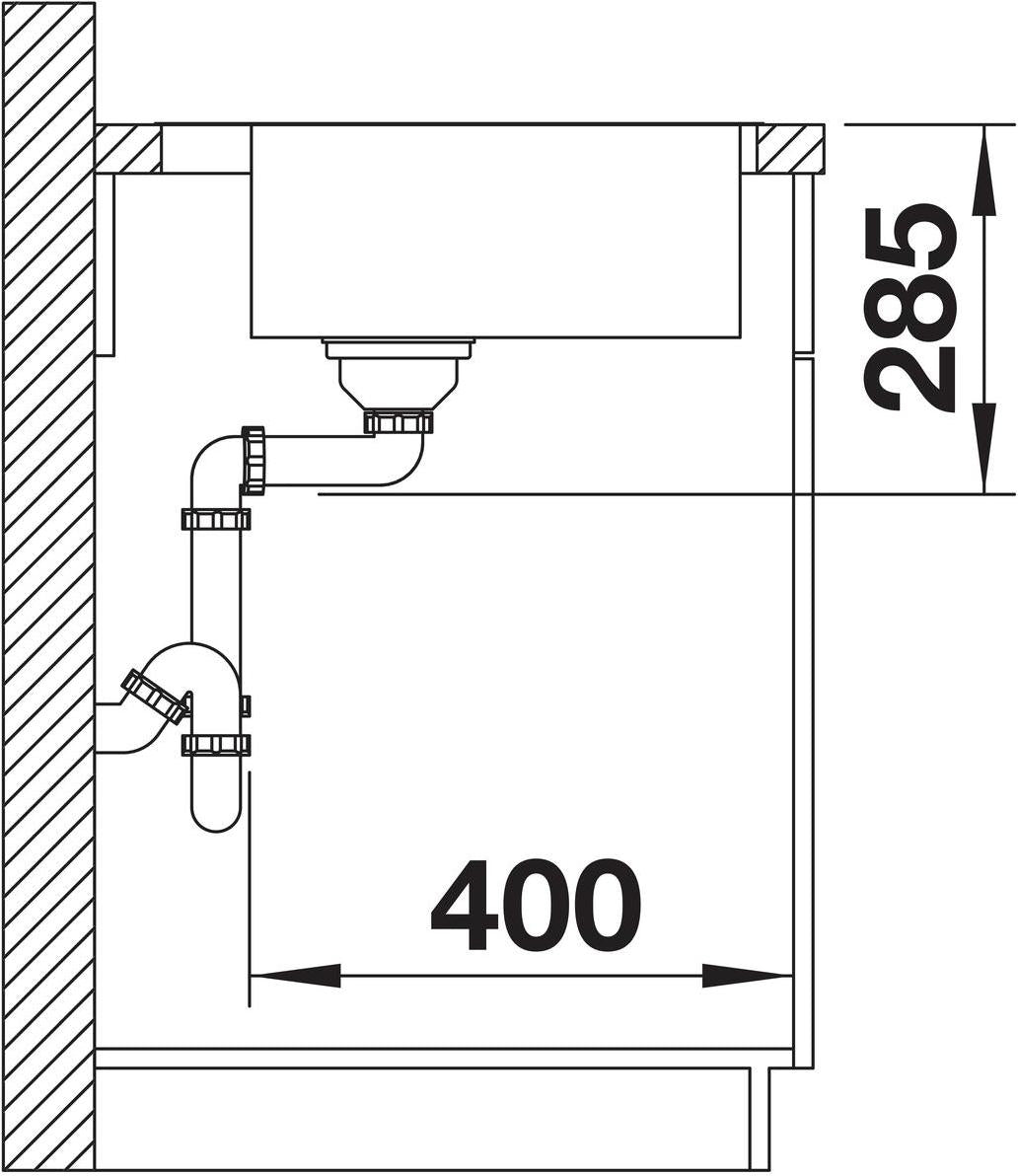 SUPRA 400-IF/A R12 Edelstahl Bürstfinish ohne Ablauffernbedienung 526352
