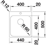 SUPRA 400-IF/A R12 Edelstahl Bürstfinish ohne Ablauffernbedienung 526352