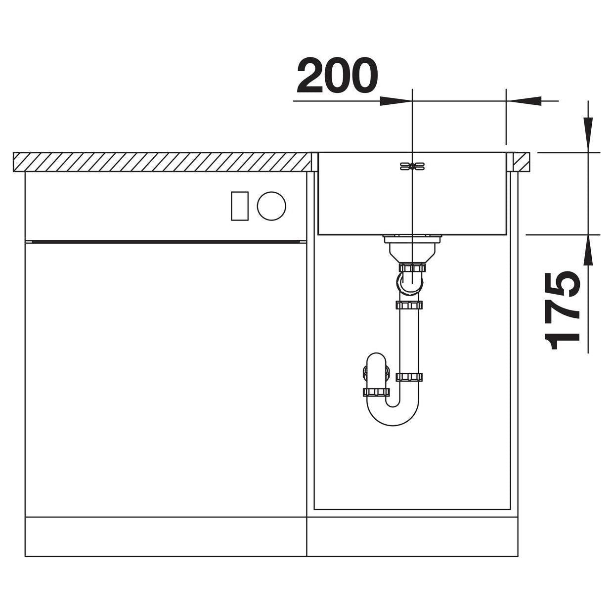 BLANCO SUPRA 400-IF/A R12 Edelstahl Bürstfinish mit Ablauffernbedienung 526353