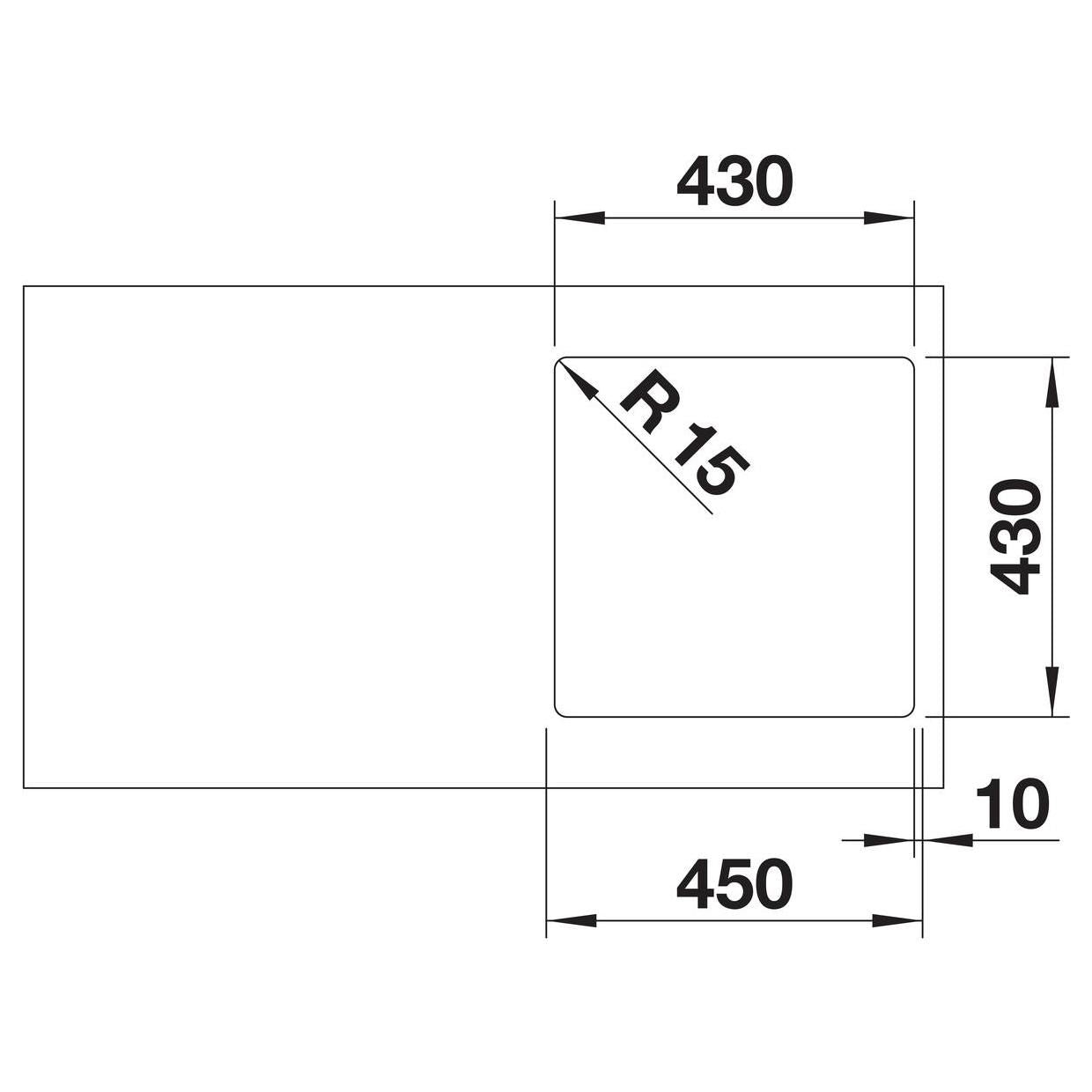 BLANCO SUPRA 400-IF R12 Edelstahl Bürstfinish ohne Ablauffernbedienung 526350