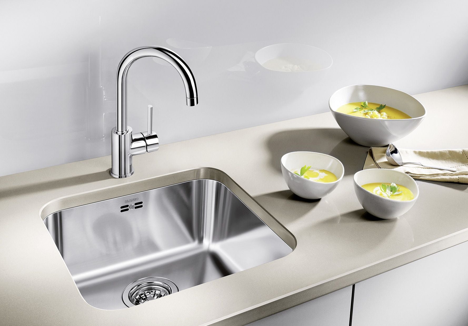BLANCO SUPRA 400-U Edelstahl Bürstfinish ohne Ablauffernbedienung 518201