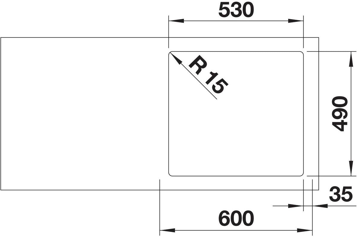 BLANCO SUPRA 500-IF/A R12 Edelstahl Bürstfinish ohne Ablauffernbedienung 526354