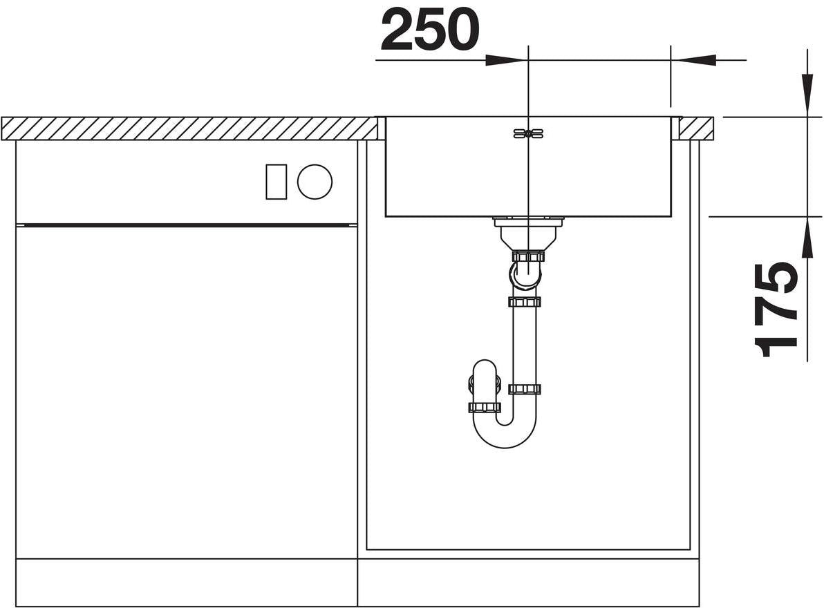 BLANCO SUPRA 500-IF/A R12 Edelstahl Bürstfinish ohne Ablauffernbedienung 526354