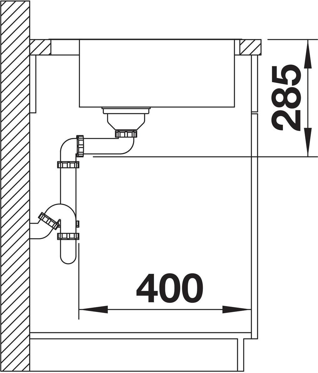 BLANCO SUPRA 500-IF/A R12 Edelstahl Bürstfinish ohne Ablauffernbedienung 526354