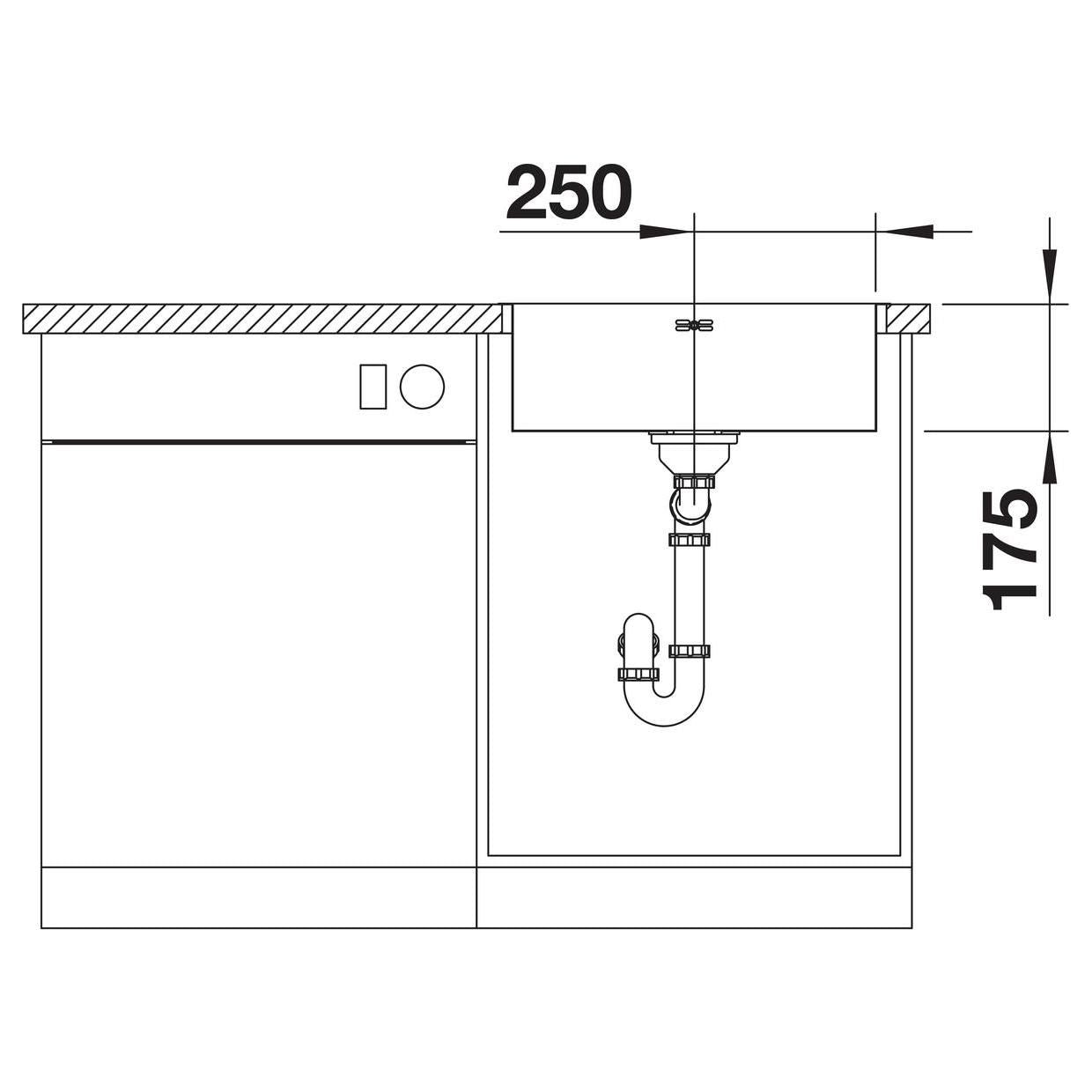 BLANCO SUPRA 500-IF/A R12 Edelstahl Bürstfinish mit Ablauffernbedienung 526355