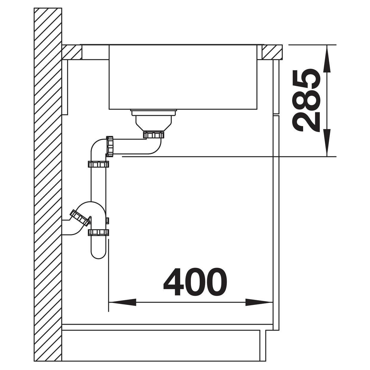 BLANCO SUPRA 500-IF/A R12 Edelstahl Bürstfinish mit Ablauffernbedienung 526355