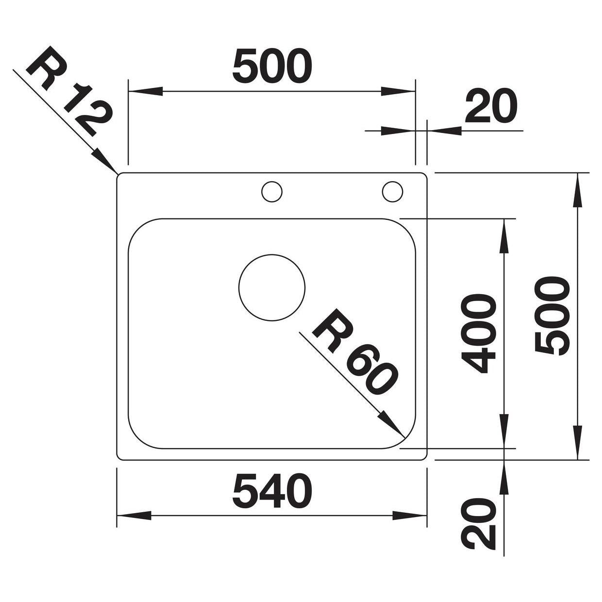 BLANCO SUPRA 500-IF/A R12 Edelstahl Bürstfinish mit Ablauffernbedienung 526355