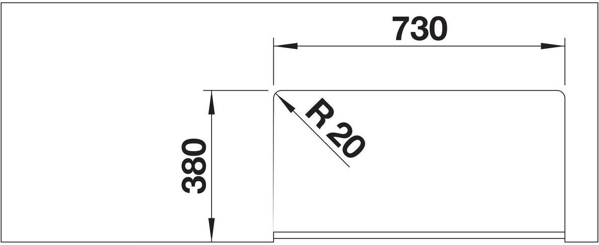 BLANCO VILLAE SINGLE FARMHOUSE  Keramik ohne Ablauffernbedienung kristallweiß glänzend 525163
