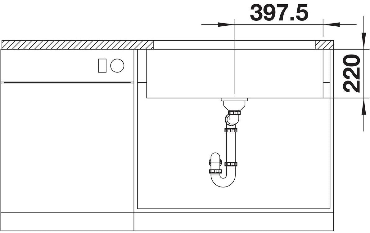 BLANCO VILLAE SINGLE FARMHOUSE  Keramik ohne Ablauffernbedienung kristallweiß glänzend 525163
