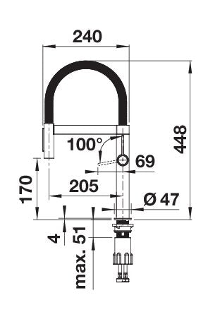BLANCOCULINA-S II Mini metallische Oberfläche Hochdruck satin platinum 527703