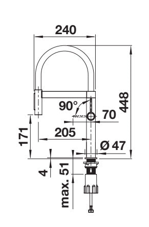 BLANCOCULINA-S II Mini Sensor metallische Oberfläche Hochdruck PVD Steel 527466