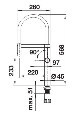 BLANCOCULINA-S II Sensor metallische Oberfläche Hochdruck PVD Steel 527462