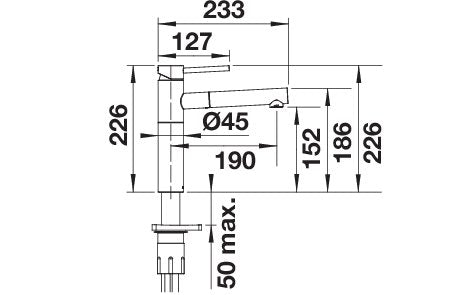 BLANCO ALTA-S II metallische Oberfläche Niederdruck chrom 527556