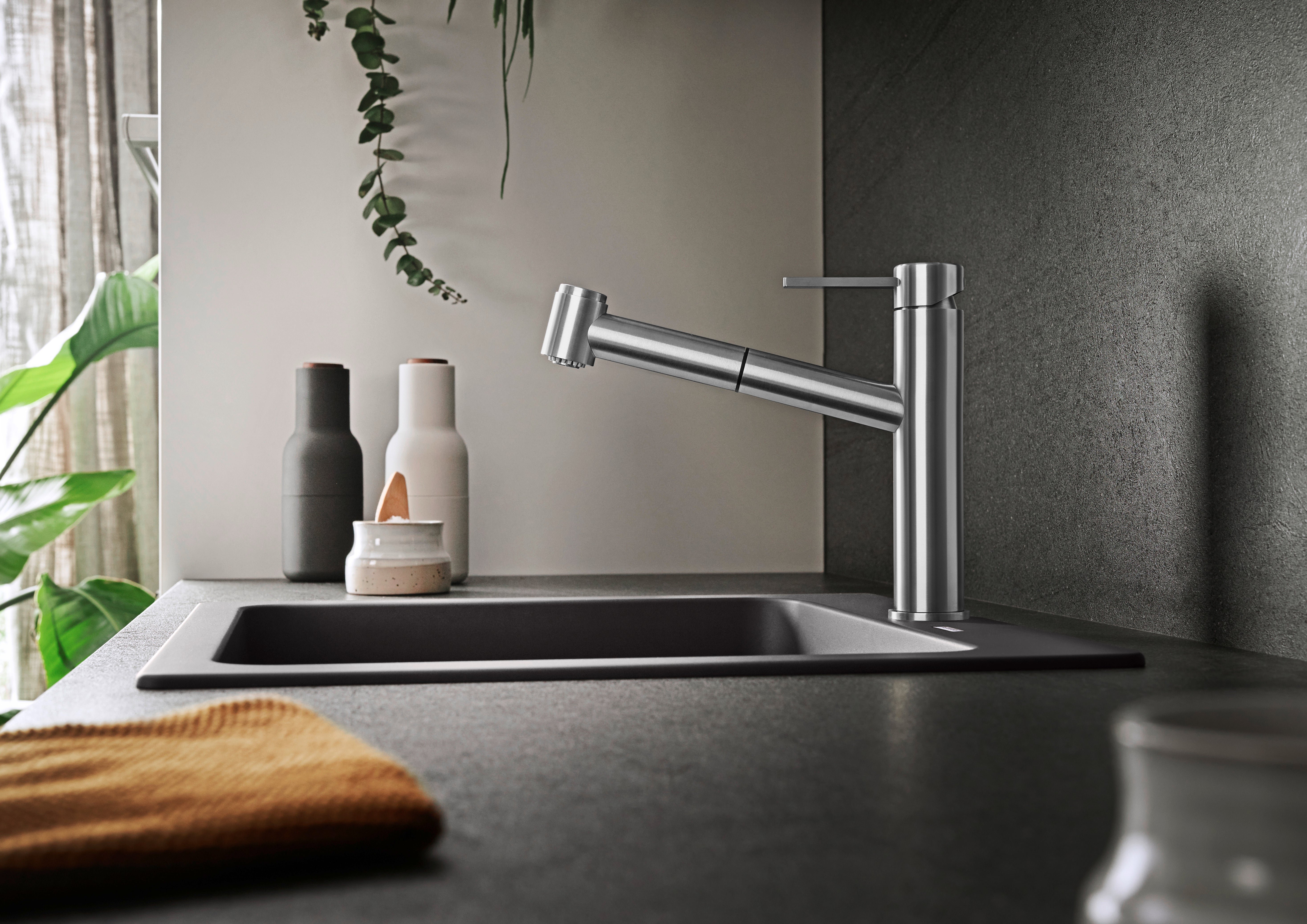 BLANCO AMBIS-S metallische Oberfläche Hochdruck Edelstahl gebürstet 523119