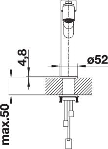 BLANCO AMBIS-S metallische Oberfläche Hochdruck Edelstahl gebürstet 523119