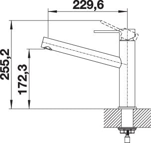 BLANCO AMBIS metallische Oberfläche Hochdruck Edelstahl gebürstet 523118