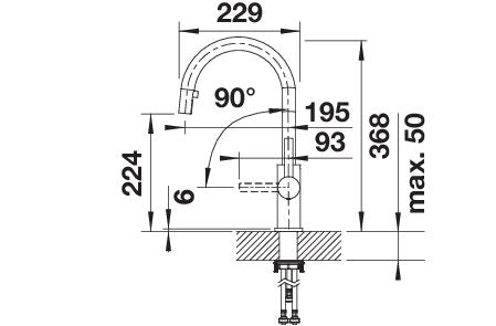 BLANCO CANDOR-S metallische Oberfläche Hochdruck Edelstahl gebürstet 523121