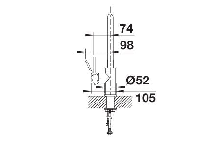 BLANCO CANDOR-S metallische Oberfläche Hochdruck Edelstahl gebürstet 523121
