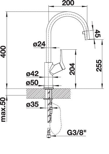BLANCO CARENA-S metallische Oberfläche Hochdruck chrom 520767