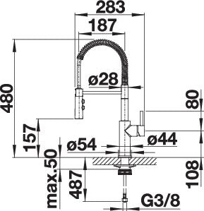 BLANCO CATRIS-S metallische Oberfläche Hochdruck chrom 521476