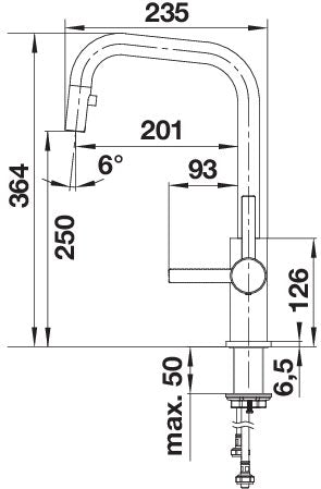 BLANCO JANDORA-S  metallische Oberfläche Hochdruck Edelstahl gebürstet 526614
