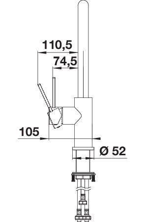 BLANCO JANDORA-S  metallische Oberfläche Hochdruck Edelstahl gebürstet 526614