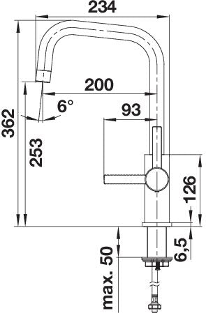 BLANCO JANDORA metallische Oberfläche Hochdruck Edelstahl gebürstet 526615