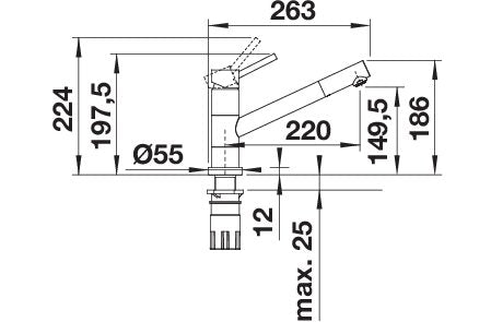 BLANCO KANO-F metallische Oberfläche Niederdruck chrom 527960