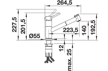 BLANCO KANO-S-F metallische Oberfläche Hochdruck chrom 527969