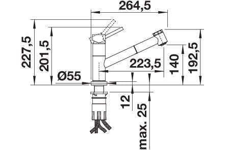 BLANCO KANO-S-F metallische Oberfläche Niederdruck chrom 527970