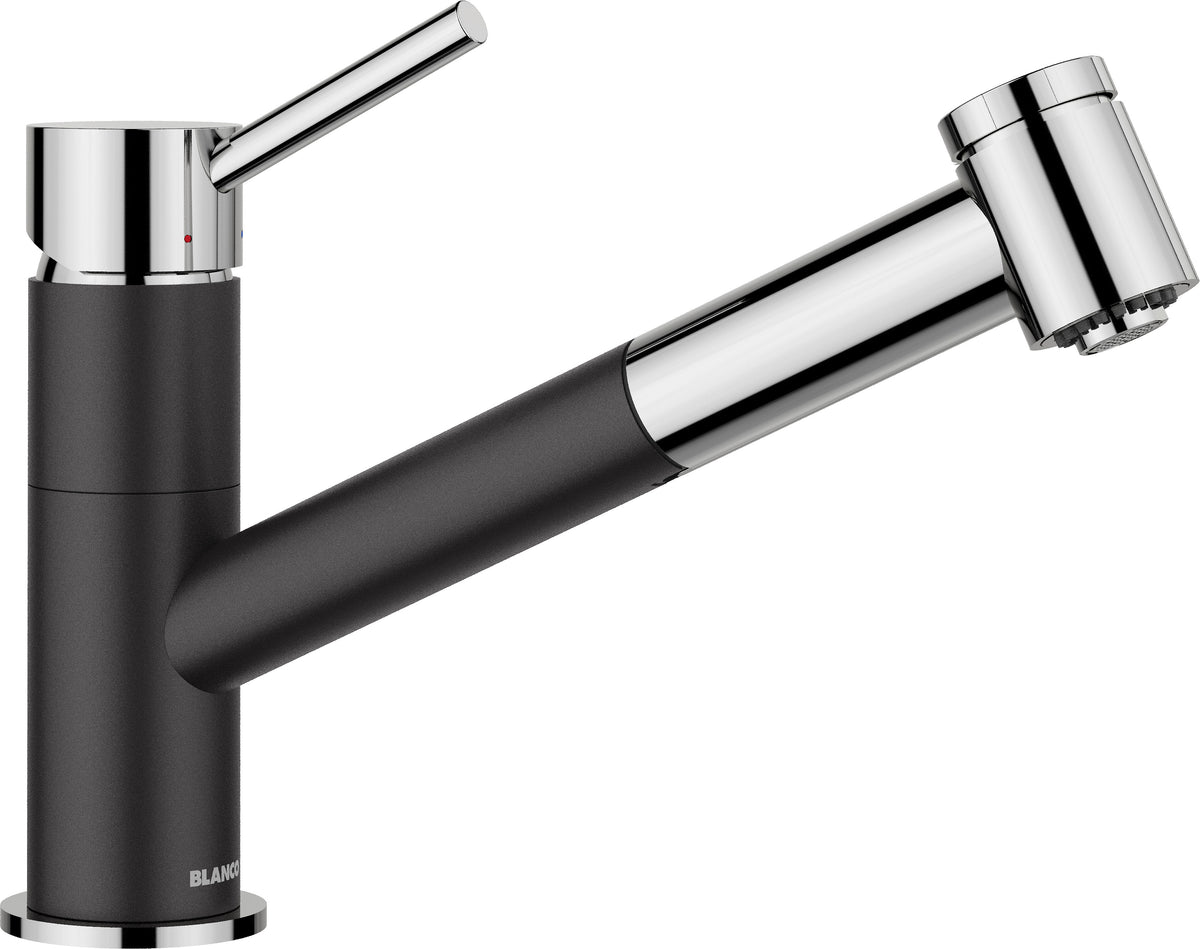 BLANCO KANO-S Vario SILGRANIT-Look zweifarbig Hochdruck silgranitschwarz/chrom 527963