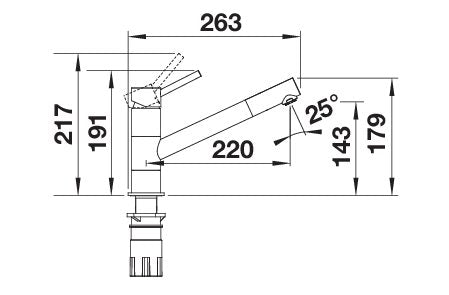 BLANCO KANO  metallische Oberfläche Niederdruck chrom 527647
