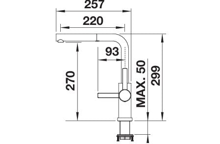 BLANCO LANORA-S-F metallische Oberfläche Hochdruck Edelstahl gebürstet 526180