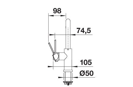 BLANCO LANORA-S-F metallische Oberfläche Hochdruck Edelstahl gebürstet 526180