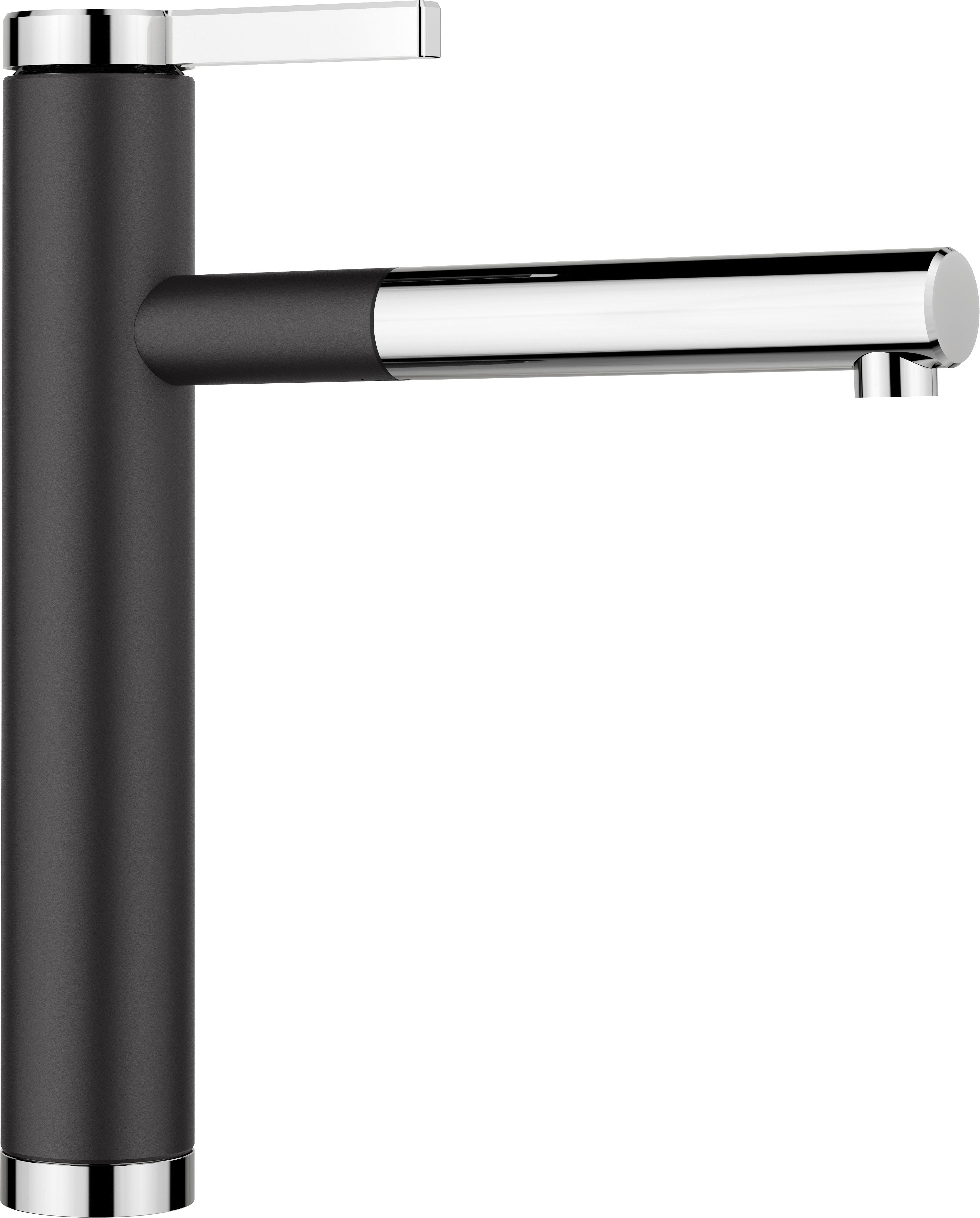 BLANCO LINEE-S SILGRANIT-Look zweifarbig Hochdruck silgranitschwarz/chrom 526171