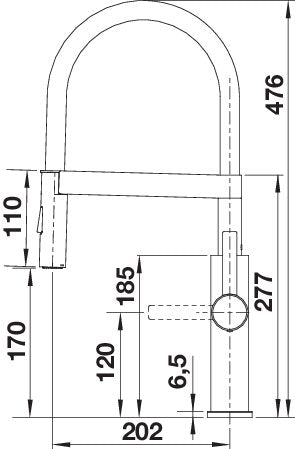 BLANCO SONEA-S FLEXO metallische Oberfläche Hochdruck Edelstahl gebürstet 526616