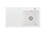 SYSTEMCERAM Einbauspüle Mera 90 F Be. Re. Grönland 12 inkl. Excenterbetätigung, für 50 cm Schrankbreite, Spüle zum flächenbündigen Einbau, inkl. 4 x Eckradien R 10 Auflage Becken rechts 55740212