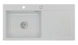 SYSTEMCERAM Einbauspüle Mera 100 SL Be. Li. Alu 76 inkl. Handbetätigung, für 60 cm Schrankbreite, Einbauspüle Auflage Becken links 50650176