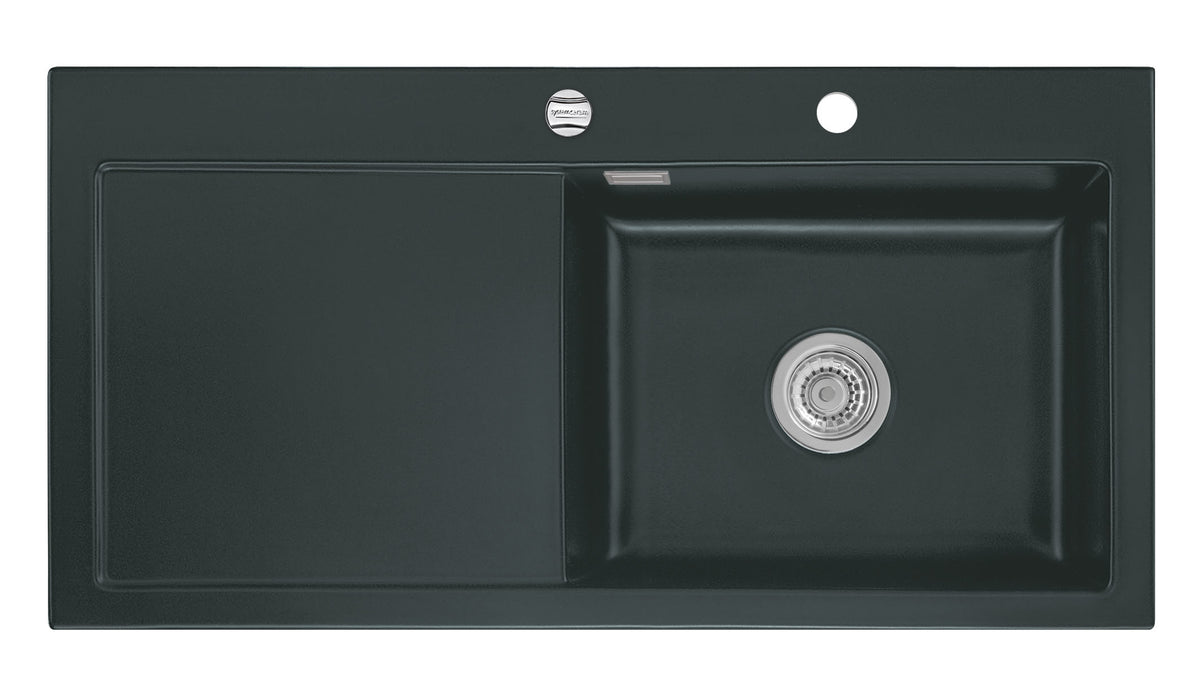 SYSTEMCERAM Einbauspüle Mera 100 SL Be. Re. Eibe 56 inkl. Excenterbetätigung, für 60 cm Schrankbreite, Einbauspüle Auflage Becken rechts 50640256
