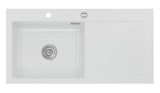 SYSTEMCERAM Einbauspüle Mera 100 SL Be. Li. Satin 20 inkl. Excenterbetätigung, für 60 cm Schrankbreite, Einbauspüle Auflage Becken links 50650220