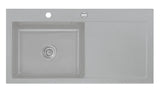SYSTEMCERAM Einbauspüle Mera 100 SL Be. Li. Titan 78 inkl. Handbetätigung, für 60 cm Schrankbreite, Einbauspüle Auflage Becken links 50650178