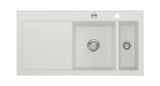 SYSTEMCERAM Einbauspüle Mera 100 Be. Re. Alu 76 inkl. Handbetätigung, für 60 cm Schrankbreite, Einbauspüle Auflage Becken rechts 50760176