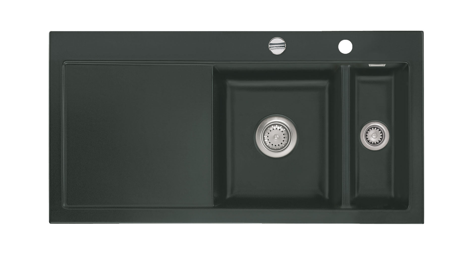 SYSTEMCERAM Einbauspüle Mera 100 Be. Re. Eibe 56 inkl. Excenterbetätigung, für 60 cm Schrankbreite, Einbauspüle Auflage Becken rechts 50760256