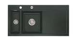 SYSTEMCERAM Einbauspüle Mera 100 Be. Li. Eibe 56 inkl. Excenterbetätigung, für 60 cm Schrankbreite, Einbauspüle Auflage Becken links 50770256