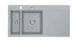 SYSTEMCERAM Einbauspüle Mera 100 Be. Li. Titan 78 inkl. Handbetätigung, für 60 cm Schrankbreite, Einbauspüle Auflage Becken links 50770178