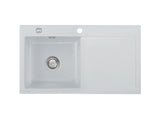 SYSTEMCERAM Einbauspüle Mera 90 Be. Li. Alu 76 inkl. Excenterbetätigung, für 50 cm Schrankbreite, Einbauspüle Auflage Becken links 50750276