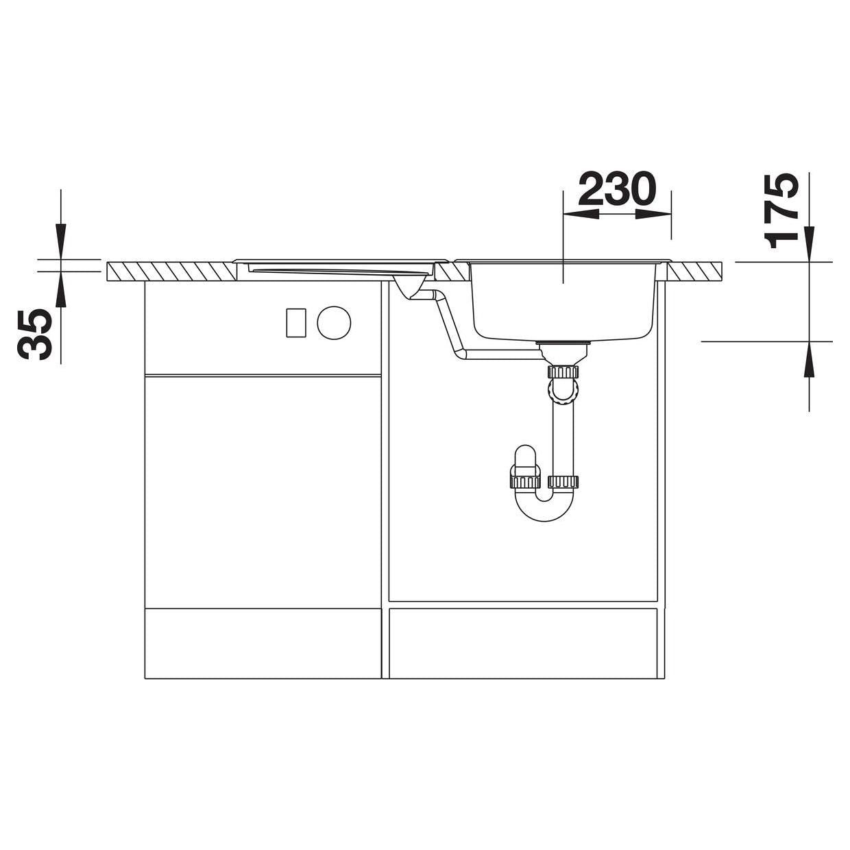 BLANCO RONDOSET 3½'' Edelstahl Bürstfinish ohne Ablauffernbedienung 513310