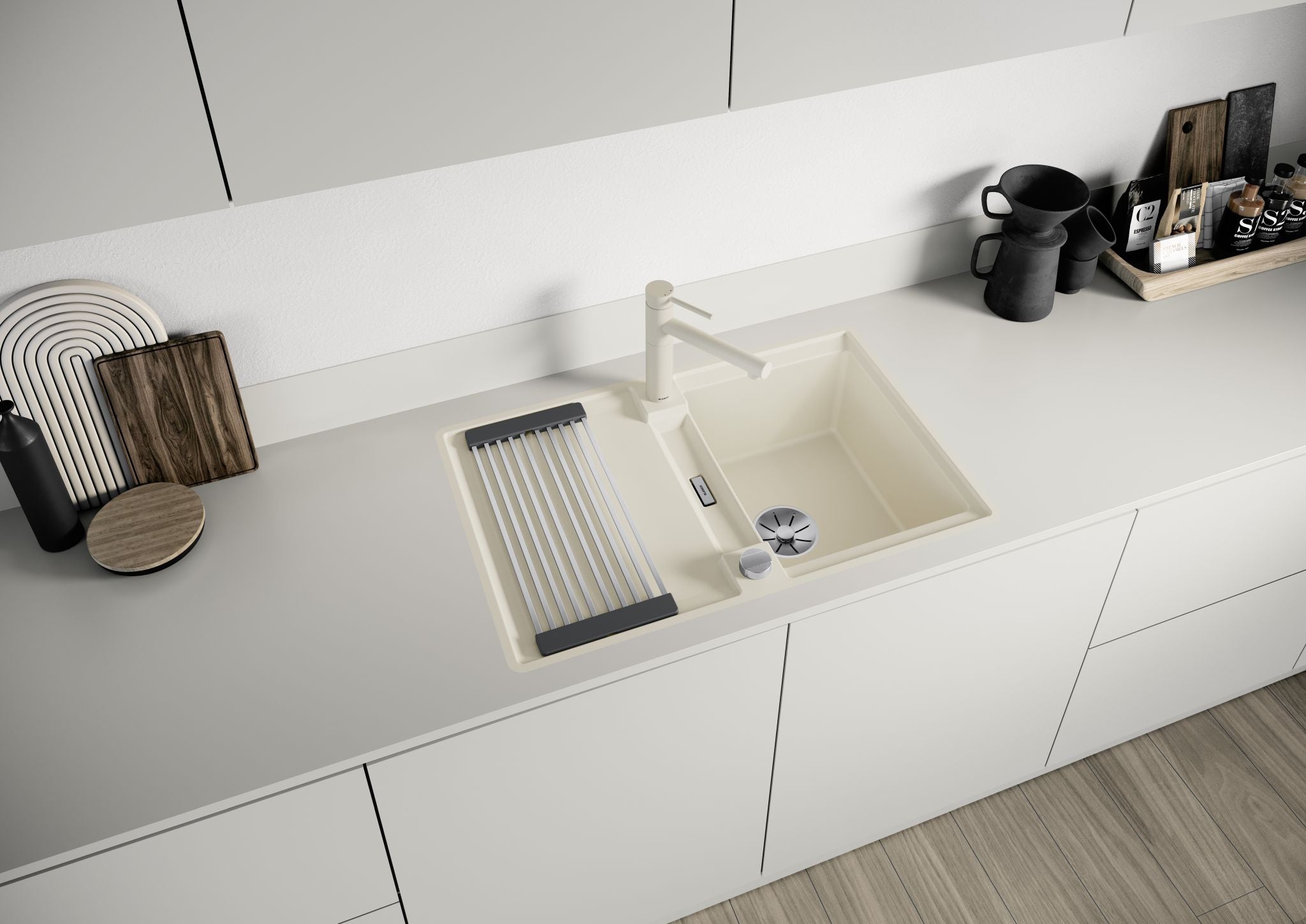 BLANCO ADIRA 45 S-F SILGRANIT mit Ablauffernbedienung mit Zubehör reversibel weiß 527597